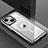 Handyhülle Hülle Luxus Aluminium Metall und Silikon Rahmen Tasche mit Mag-Safe Magnetic Magnetisch QC1 für Apple iPhone 13 Silber