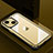 Handyhülle Hülle Luxus Aluminium Metall und Silikon Rahmen Tasche QC1 für Apple iPhone 13 Gold
