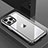 Handyhülle Hülle Luxus Aluminium Metall und Silikon Rahmen Tasche QC1 für Apple iPhone 13 Pro Max Silber