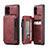 Handyhülle Hülle Luxus Leder Schutzhülle C01S für Samsung Galaxy A51 4G Rot