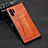 Handyhülle Hülle Luxus Leder Schutzhülle R02 für Samsung Galaxy Note 10 Plus 5G Orange