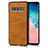Handyhülle Hülle Luxus Leder Schutzhülle R02 für Samsung Galaxy S10 Orange