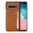 Handyhülle Hülle Luxus Leder Schutzhülle R05 für Samsung Galaxy S10 Plus Orange