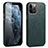 Handyhülle Hülle Luxus Leder Schutzhülle R06 für Apple iPhone 12 Pro Max Nachtgrün