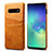 Handyhülle Hülle Luxus Leder Schutzhülle S03 für Samsung Galaxy S10 Orange