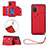 Handyhülle Hülle Luxus Leder Schutzhülle Y03B für Samsung Galaxy M02s Rot