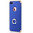 Handyhülle Hülle Luxus Metall Rahmen und Kunststoff F04 für Apple iPhone 8 Plus Blau