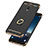 Handyhülle Hülle Luxus Metall Rahmen und Kunststoff mit Fingerring Ständer für Samsung Galaxy C8 C710F Schwarz