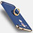 Handyhülle Hülle Luxus Metall Rahmen und Kunststoff Schutzhülle Tasche mit Fingerring Ständer A01 für Huawei G9 Plus Blau