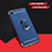 Handyhülle Hülle Luxus Metall Rahmen und Kunststoff Schutzhülle Tasche mit Fingerring Ständer A01 für Huawei Honor Play 8A Blau