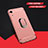 Handyhülle Hülle Luxus Metall Rahmen und Kunststoff Schutzhülle Tasche mit Fingerring Ständer A01 für Huawei Honor Play 8A Rosegold