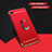 Handyhülle Hülle Luxus Metall Rahmen und Kunststoff Schutzhülle Tasche mit Fingerring Ständer A01 für Huawei Honor Play 8A Rot