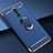 Handyhülle Hülle Luxus Metall Rahmen und Kunststoff Schutzhülle Tasche mit Fingerring Ständer A01 für Huawei Mate 20 Lite Blau