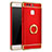 Handyhülle Hülle Luxus Metall Rahmen und Kunststoff Schutzhülle Tasche mit Fingerring Ständer A01 für Huawei P9 Plus Rot