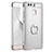 Handyhülle Hülle Luxus Metall Rahmen und Kunststoff Schutzhülle Tasche mit Fingerring Ständer A01 für Huawei P9 Plus Silber