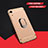 Handyhülle Hülle Luxus Metall Rahmen und Kunststoff Schutzhülle Tasche mit Fingerring Ständer A01 für Huawei Y6 (2019) Gold