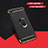 Handyhülle Hülle Luxus Metall Rahmen und Kunststoff Schutzhülle Tasche mit Fingerring Ständer A01 für Huawei Y6 Pro (2019) Schwarz