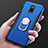 Handyhülle Hülle Luxus Metall Rahmen und Kunststoff Schutzhülle Tasche mit Fingerring Ständer A01 für OnePlus 6T