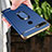 Handyhülle Hülle Luxus Metall Rahmen und Kunststoff Schutzhülle Tasche mit Fingerring Ständer A01 für Oppo A7 Blau