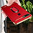 Handyhülle Hülle Luxus Metall Rahmen und Kunststoff Schutzhülle Tasche mit Fingerring Ständer A01 für Oppo A7 Rot