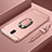 Handyhülle Hülle Luxus Metall Rahmen und Kunststoff Schutzhülle Tasche mit Fingerring Ständer A01 für Xiaomi Redmi 8A Rosegold