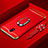 Handyhülle Hülle Luxus Metall Rahmen und Kunststoff Schutzhülle Tasche mit Fingerring Ständer A01 für Xiaomi Redmi 8A Rot