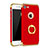 Handyhülle Hülle Luxus Metall Rahmen und Kunststoff Schutzhülle Tasche mit Fingerring Ständer A02 für Apple iPhone 8 Rot