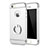 Handyhülle Hülle Luxus Metall Rahmen und Kunststoff Schutzhülle Tasche mit Fingerring Ständer A02 für Apple iPhone SE Silber