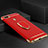 Handyhülle Hülle Luxus Metall Rahmen und Kunststoff Schutzhülle Tasche mit Fingerring Ständer A02 für Oppo AX7 Rot