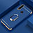 Handyhülle Hülle Luxus Metall Rahmen und Kunststoff Schutzhülle Tasche mit Fingerring Ständer T01 für Huawei Honor 20E Blau