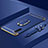 Handyhülle Hülle Luxus Metall Rahmen und Kunststoff Schutzhülle Tasche mit Fingerring Ständer T01 für Samsung Galaxy Note 10 5G Blau