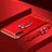 Handyhülle Hülle Luxus Metall Rahmen und Kunststoff Schutzhülle Tasche mit Fingerring Ständer T01 für Samsung Galaxy Note 10 5G Rot