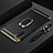 Handyhülle Hülle Luxus Metall Rahmen und Kunststoff Schutzhülle Tasche mit Fingerring Ständer T01 für Samsung Galaxy Note 10 Plus 5G Schwarz
