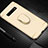 Handyhülle Hülle Luxus Metall Rahmen und Kunststoff Schutzhülle Tasche mit Fingerring Ständer T01 für Samsung Galaxy S10 Gold