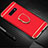 Handyhülle Hülle Luxus Metall Rahmen und Kunststoff Schutzhülle Tasche mit Fingerring Ständer T01 für Samsung Galaxy S10e Rot
