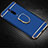 Handyhülle Hülle Luxus Metall Rahmen und Kunststoff Schutzhülle Tasche mit Fingerring Ständer T01 für Xiaomi Mi 9T Pro Blau