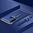 Handyhülle Hülle Luxus Metall Rahmen und Kunststoff Schutzhülle Tasche mit Fingerring Ständer T01 für Xiaomi Redmi Note 8 Blau