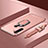 Handyhülle Hülle Luxus Metall Rahmen und Kunststoff Schutzhülle Tasche mit Fingerring Ständer T01 für Xiaomi Redmi Note 8 Rosegold