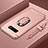 Handyhülle Hülle Luxus Metall Rahmen und Kunststoff Schutzhülle Tasche mit Fingerring Ständer T02 für Samsung Galaxy S10e Rosegold