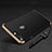 Handyhülle Hülle Luxus Metall Rahmen und Kunststoff Schutzhülle Tasche mit Fingerring Ständer und Lanyard für Apple iPhone 7 Plus Schwarz