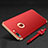 Handyhülle Hülle Luxus Metall Rahmen und Kunststoff Schutzhülle Tasche mit Fingerring Ständer und Lanyard für Apple iPhone 8 Plus Rot