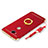Handyhülle Hülle Luxus Metall Rahmen und Kunststoff Schutzhülle Tasche mit Fingerring Ständer und Lanyard für Huawei GR5 Rot