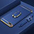 Handyhülle Hülle Luxus Metall Rahmen und Kunststoff Schutzhülle Tasche mit Fingerring Ständer und Lanyard für Huawei Honor 7S Blau