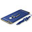 Handyhülle Hülle Luxus Metall Rahmen und Kunststoff Schutzhülle Tasche mit Fingerring Ständer und Lanyard für Huawei Honor 7X Blau