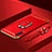 Handyhülle Hülle Luxus Metall Rahmen und Kunststoff Schutzhülle Tasche mit Fingerring Ständer und Lanyard für Samsung Galaxy A90 5G Rot