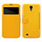 Handyhülle Hülle Stand Tasche Leder für Samsung Galaxy Mega 6.3 i9200 i9205 Gelb