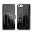 Handyhülle Hülle Stand Tasche Leder Krokodil für Apple iPhone 5 Schwarz