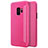 Handyhülle Hülle Stand Tasche Leder S01 für Samsung Galaxy S9 Pink