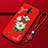 Handyhülle Silikon Hülle Gummi Schutzhülle Blumen für Oppo A5 (2020) Rot
