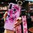 Handyhülle Silikon Hülle Gummi Schutzhülle Blumen K02 für Huawei Honor 20i Violett
